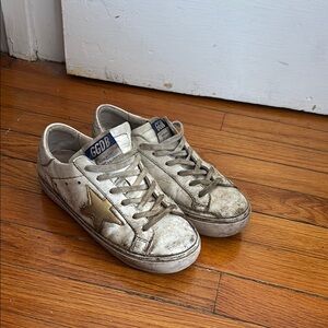 Golden Goose White Sneakers with Metallic Star